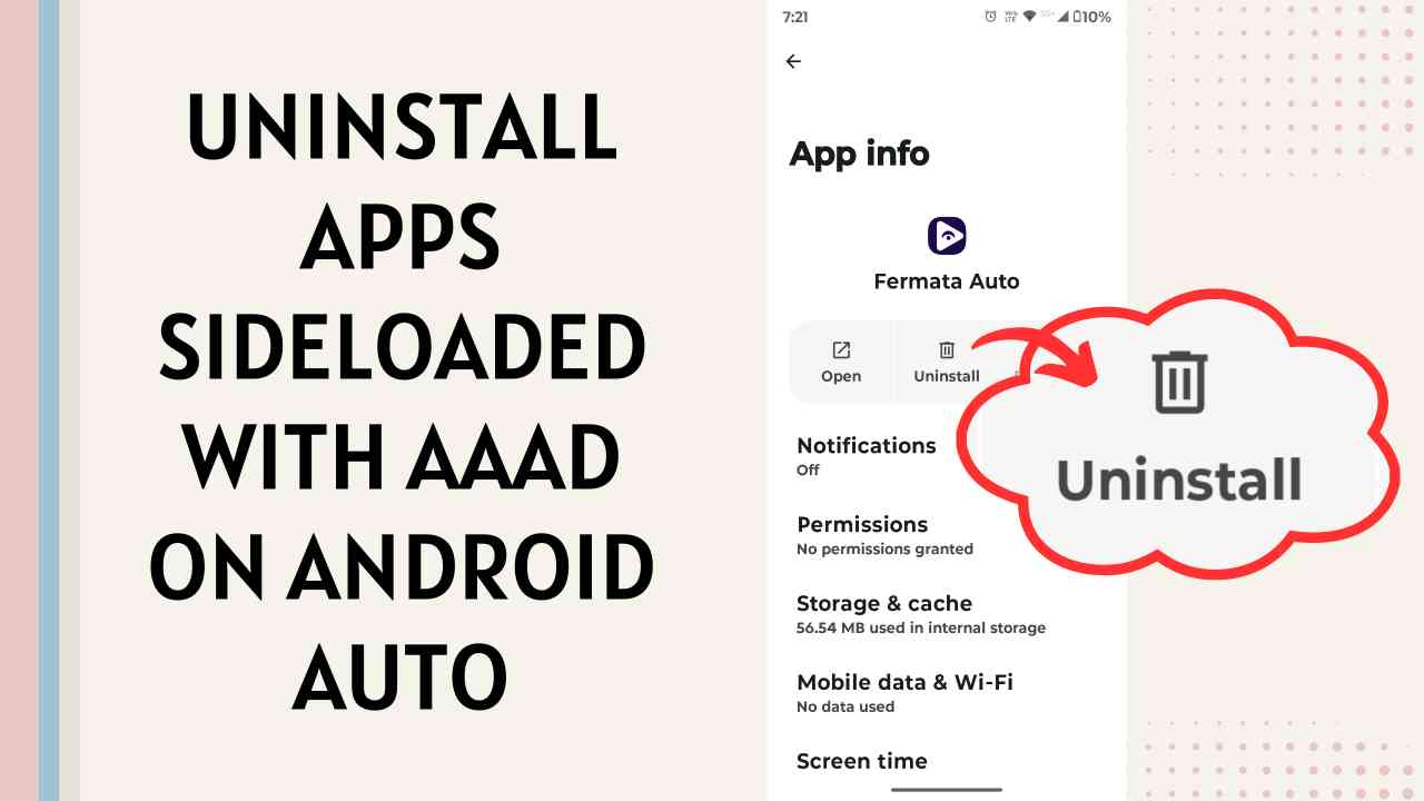 How to Uninstall Apps Sideloaded with AAAD on Android Auto